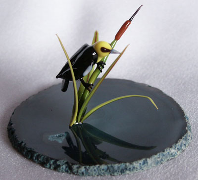 Blackbird glass sculpture Duncan Smith 2006